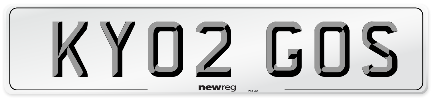 KY02 GOS Number Plate from New Reg